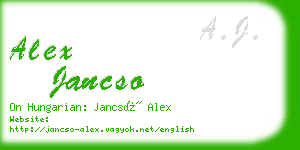 alex jancso business card